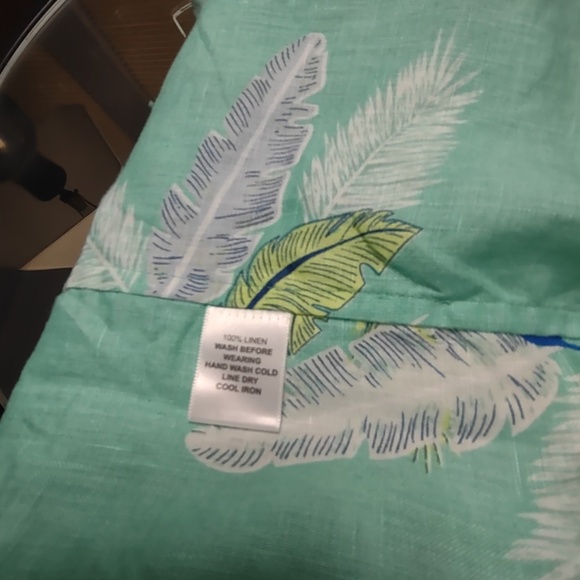 Tommy Bahama Hawaiian Shirt - Long sleeve Teal - Picture 2 of 3